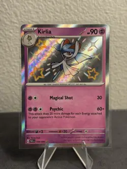 Pokemon TCG Kirlia 154/091 SV: Paldean Fates Baby Shiny Holo Rare 2024 NM - Image 1