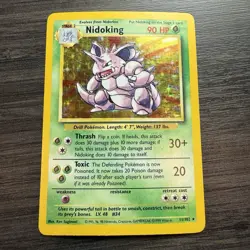 1999 Pokemon TCG Nidoking 11/102 Base Set Holo Rare Unlimited - Image 1