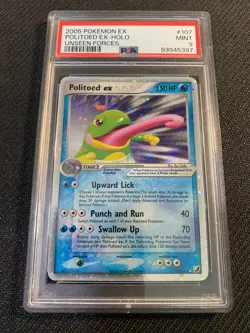 PSA 9 MINT Politoed EX 107 EX Unseen Forces Holo Pokemon Card - Image 1