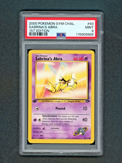 2000 Pokemon Gym Challenge Sabrina's Abra 1st Edition #93 PSA 9 - Image 1