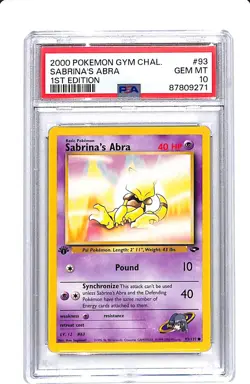 2000 POKEMON GYM CHALLENGE SABRINA'S ABRA 1ST EDITION PSA 10 - Image 1