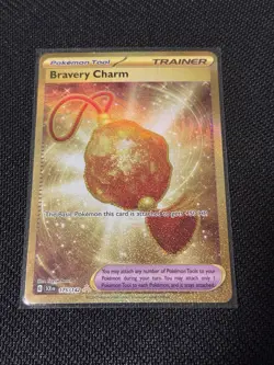 Bravery Charm 175/142 Hyper Rare Stellar Crown Pokemon Near Mint - Image 1