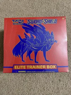 Pokemon TCG Sealed Sword and Shield Base Set ETB Elite Trainer Box Zacian - Image 1