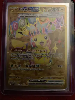 Pokemon TCG Pikachu EX Surging Sparks Holo Hyper Rare Gold 247/191 - Image 1