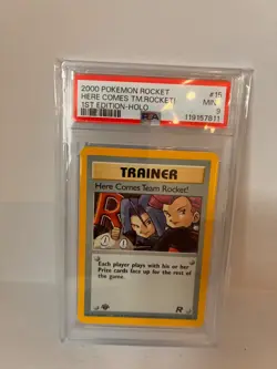 2000 Pokemon 1st Edition Here Comes Team Rocket Holo Team Rocket 15/82 PSA 9 - Image 1
