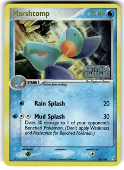 Pokemon Card - Marshtomp Crystal Guardians Stamped 24/100 Rare Reverse Holo NM - Image 1