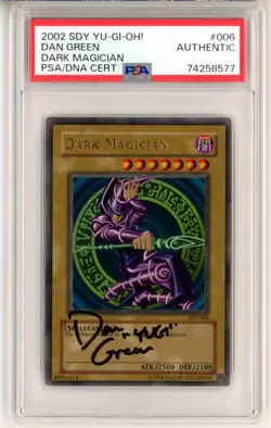 PSA Signed Dan Green Yu-Gi-Oh! TCG Dark Magician Yugi SDY-006 Unlimited UR - Image 1