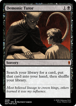 Demonic Tutor - Premium Quality - Not Tournament Authorized - Image 1