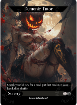 Demonic Tutor - Full Art Altered Art Custom Proxy Cards - Image 1