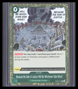 One Piece BECAUSE THE SIDE OF JUSTICE WILL BE WHICHEVER SIDE WINS!! OP05-037 MAR - Image 1