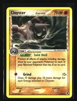 Pokemon CLOYSTER DELTA SPECIES 14/101 (2006 Dragon Frontiers) LP/NM - Image 1