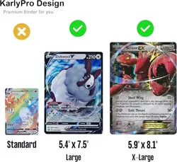 Jumbo Card Binder with Sleeves, X-Large 3-Ring Binder for Oversize Trading Cards - Image 5