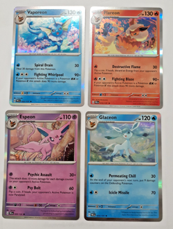 Pokemon PRISMATIC EVOLUTIONS Complete 4 Card Set NM Espeon Flareon Glaceon Holo - Image 3