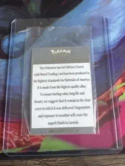 1999 Pokemon Special Edition 23 karat Gold Plated Trading Card / #06 Charizard - Image 3