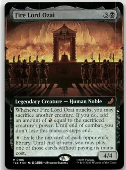MTG Fire Lord Ozai (Extended Art) Foil NM Avatar: Last Airbender Magic 186 - Image 1