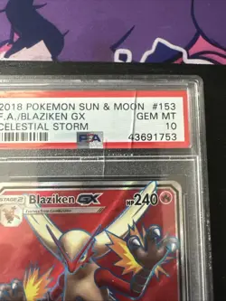 Pokemon Sun & Moon Celestial Storm Blaziken GX Full Art 153/168 PSA 10 - Image 2