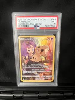 2019 Sun & Moon Cosmic Eclipse Pokemon TCG Mimikyu Cosmic Eclipse 245/236 PSA 9 - Image 1