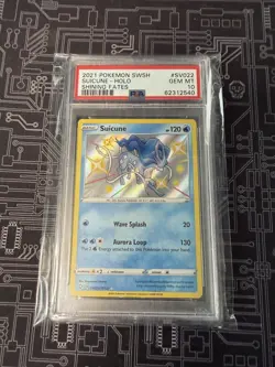 2021 Pokemon Suicune Holo Shiny Vault Shining Fates SV022/SV122 PSA 10 - Image 1