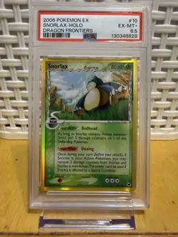 Pokemon TCG Snorlax (Delta Species) 10/101 EX Dragon Frontiers Holo Rare PSA 6.5 - Image 1