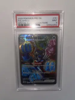Pokemon Prismatic Evolutions 151/131 Palafin EX Special Illustration Rare PSA 9 - Image 1