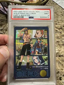 One Piece Visual Adventure Holographic Ace + Straw Hats PSA 9 - Image 1