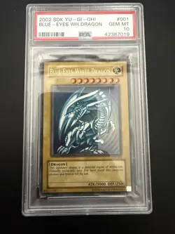 2002 YU-GI-OH! STARTER DECK: KAIBA #001 BLUE-EYES WHITE DRGN. PSA 10 - Image 1