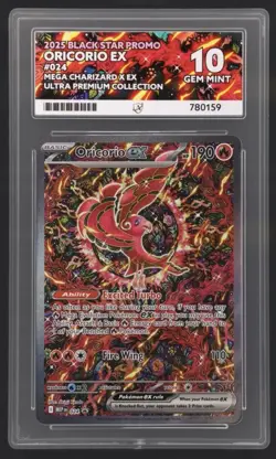Pokemon 2025 Black Star Promo ORICORIO EX Mega Charizard UPC #024 Ace 10! - Image 1