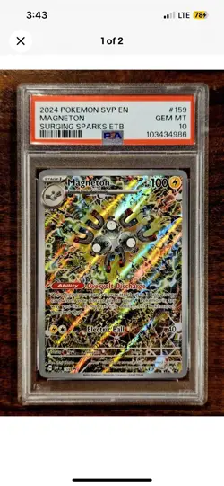 Pokemon Surging Sparks Black Star Promo Magneton #159 PSA 10 Gem Mint - Image 1