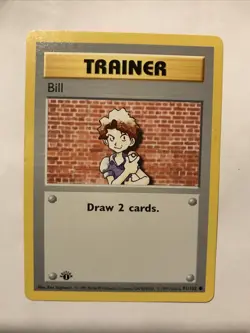 Pokemon TCG Bill Base Set 91/102 Regular Common Card Shadowless 1st Edition - Image 1