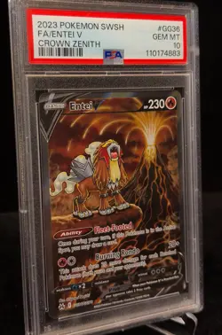 PSA 10 Entei V GG36 Crown Zenith Galarian Gallery English Pokemon CRZ - Image 4