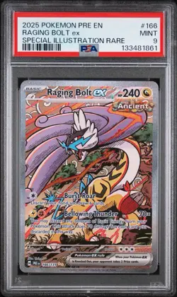 Pokemon 2025 Raging Bolt ex 166/131 SIR Prismatic Evolutions PSA 9 - Image 1