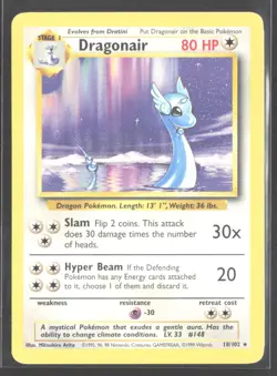 Dragonair Base Set #018/102 Pokemon Rare - Image 1