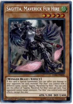 Sagitta, Maverick Fur Hire 1st Edition Secret Rare DASA DASA-EN020 LP - Image 1
