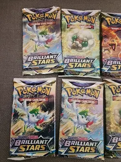 10x Pokemon TCG Brilliant Stars Booster Packs - NEW SEALED LOT - Image 2