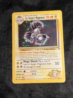 Pokemon TCG Gym Heroes Lt. Surge's Magneton Holo Rare 8/132 LP - Image 1