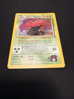 Pokemon TCG Erika's Vileplume Gym Heroes Holo Rare Unlimited LP/NM Card 5/132 - Image 1