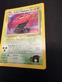 Pokemon TCG Erika's Vileplume Gym Heroes Holo Rare Unlimited LP/NM Card 5/132 - Image 4