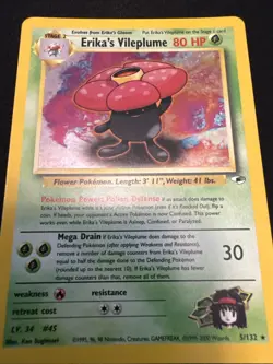 Pokemon TCG Erika's Vileplume Gym Heroes Holo Rare Unlimited LP/NM Card 5/132 - Image 5
