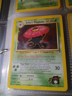 Pokemon TCG Erika's Vileplume Holo Rare Gym Heroes 5/132 LP/NM Condition - Image 1