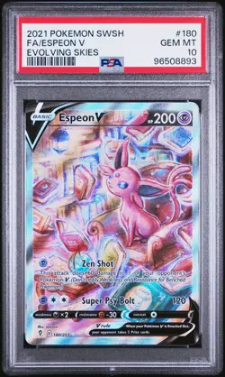2021 POKEMON SWORD & SHIELD EVOLVING SKIES #180 FULL ART/ESPEON V PSA 10 - Image 1