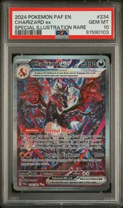 PSA 10 Charizard EX 234/091 Special Illustration Rare SIR Pokemon Paldean Fates - Image 1