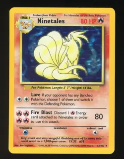 1999 Ninetales 12/102 Holo Rare Base Set 1 Pokemon Card Game TCG PTCG - Image 1