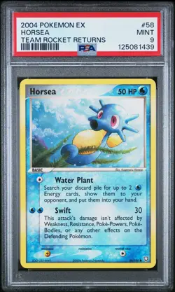 2004 POKEMON EX TEAM ROCKET RETURNS #58 HORSEA PSA 9 - Image 1