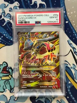 2017 Pokemon Mega Powers Coll Promo 55A Full Art/Mega Lucario Ex Psa 10 Gem Mint - Image 1