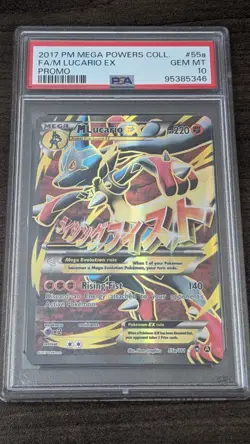 M LUCARIO EX 2017 Pokemon #55A/111 PSA 10 GEM MINT Mega Powers Coll FULL ART - Image 1