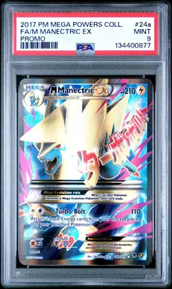 2017 POKEMON MEGA POWERS COLL PROMO #24A FULL ART/M MANECTRIC EX PSA 9 - Image 1