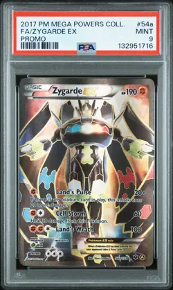 2017 POKEMON MEGA POWERS COLL PROMO #54A FULL ART/ZYGARDE EX PSA 9 - Image 1