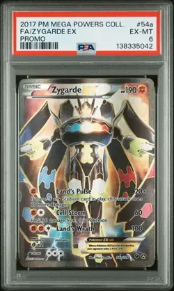 2017 POKEMON MEGA POWERS COLL PROMO #54A FULL ART/ZYGARDE EX PSA 6 - Image 1