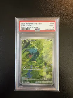 ✨ PSA 9 MINT ✨ Bulbasaur Illustration Rare Holo Pokemon Card Mew EN-151 #166 - Image 1