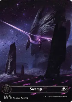 Edge of Eternities #369 Swamp (0369) (Borderless) (Galaxy Foil) - Image 1